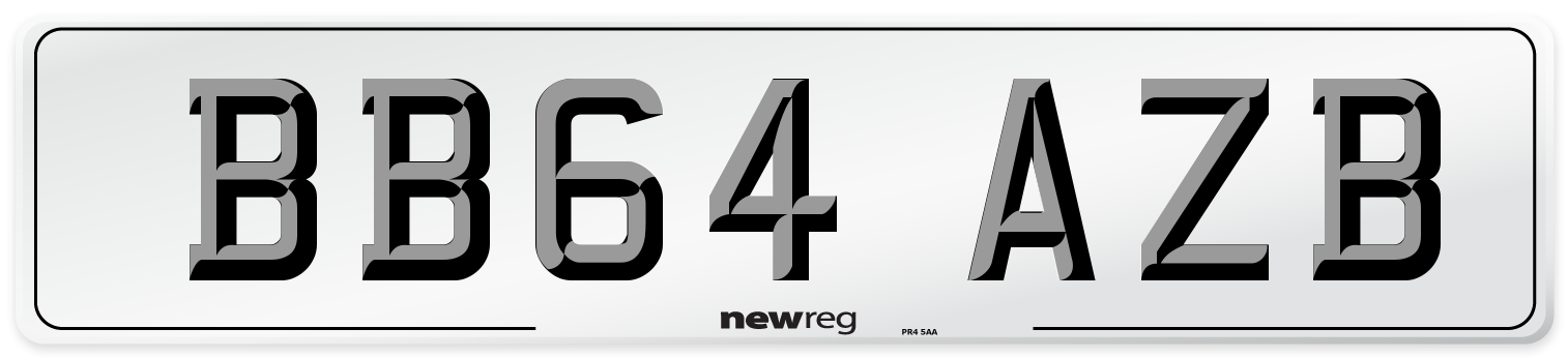 BB64 AZB Number Plate from New Reg